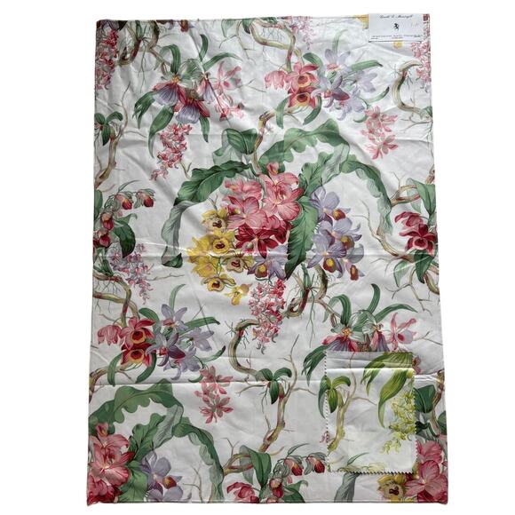 Travers "Les Orchidees" fabric flowers vintage swatch 26 х 36 - Picture 1 of 5